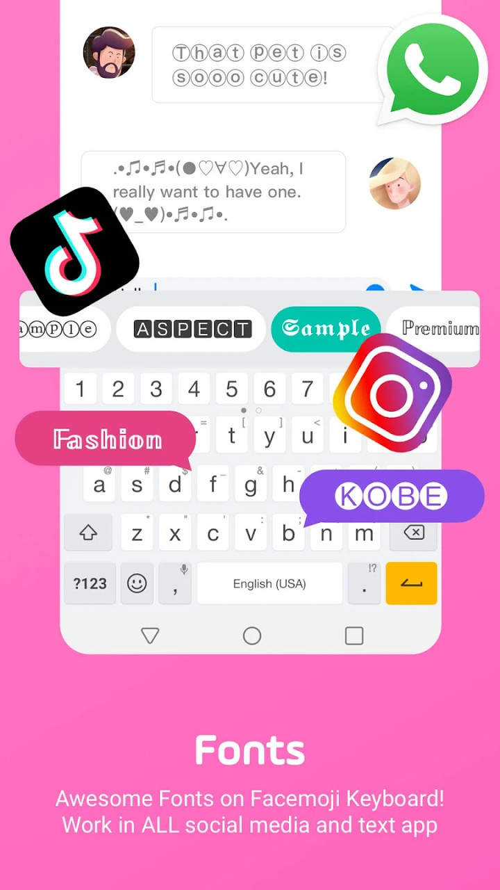 Facemoji Emoji Keyboard&Fonts(VIP Unlocked) screenshot image 5