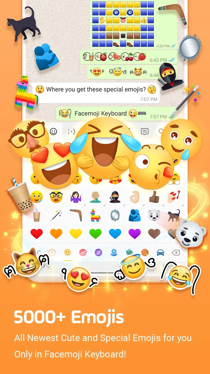 Facemoji Emoji Keyboard&Fonts(VIP Unlocked) screenshot image 1