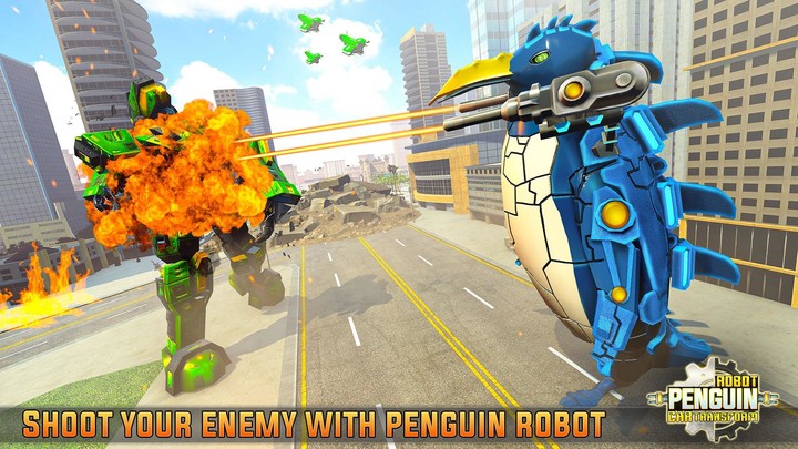 Penguin Robot Car Game: Robot Transforming Games_playmod.games