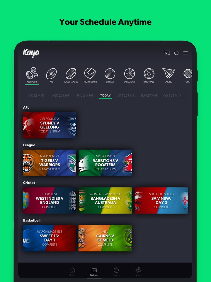 Kayo Sports - for Android TV_playmods.games