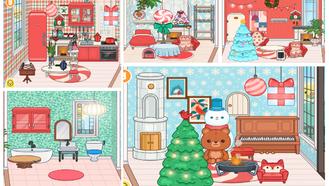 single girl's single room of christmas(Bohemian house) For Toca Life World Mods