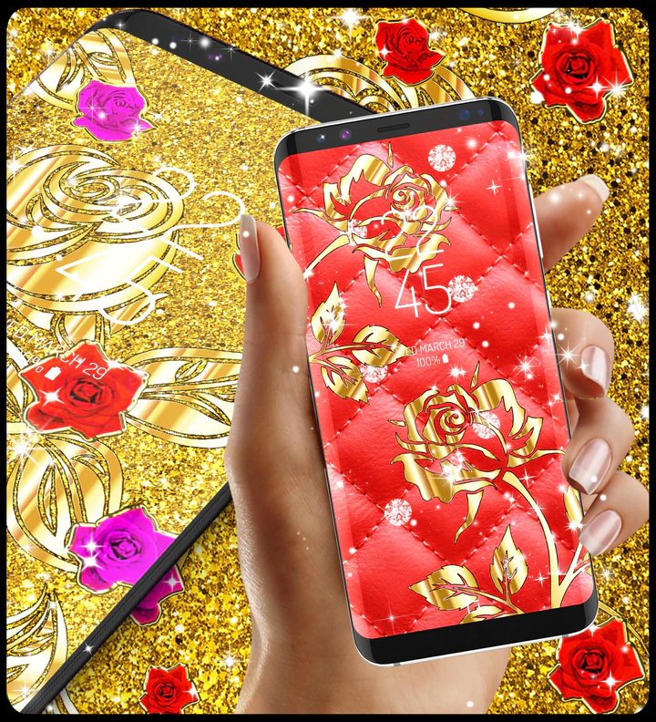 Download Gold rose live wallpaper APK  For Android