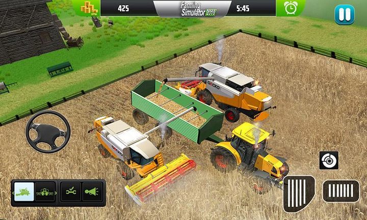 Tractor Farming Game Harvester