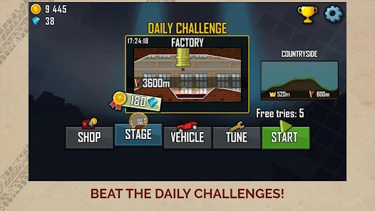 Hill Climb Racing(Unlimited Money) screenshot image 1_playmods.games