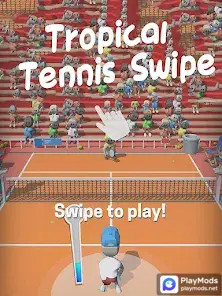 Tropical Tennis Swipe‏(مكافآت إزالة الإعلانات الخالية من الإعلانات) screenshot image 5