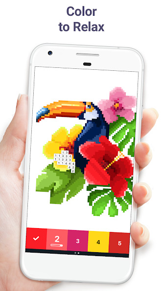 Pixel Art - tô màu theo số(Không quảng cáo) screenshot image 1 Ảnh chụp màn hình trò chơi