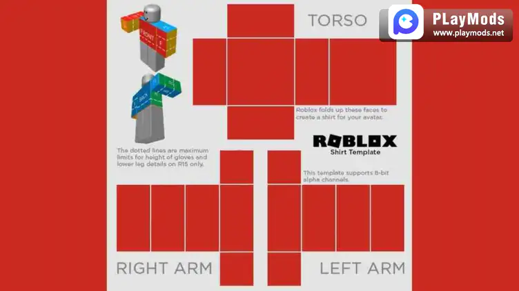 Recreate any 10 roblox shirt or pants template for you by