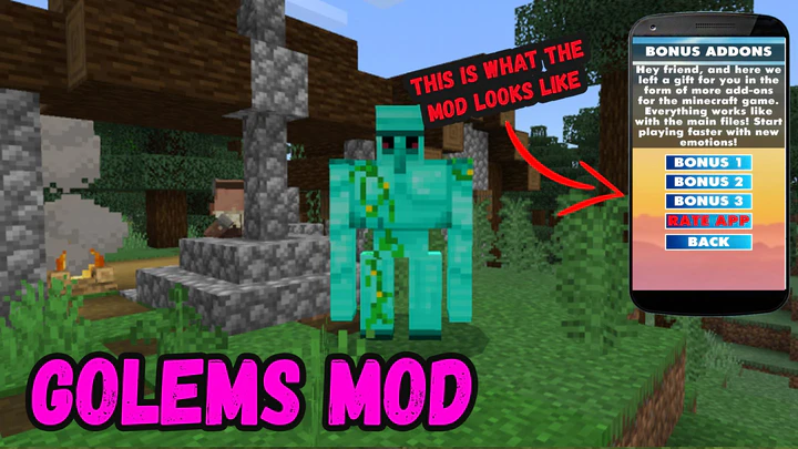 下载安卓版golems Mod For Minecraft Pe V1 1 Mod Apk