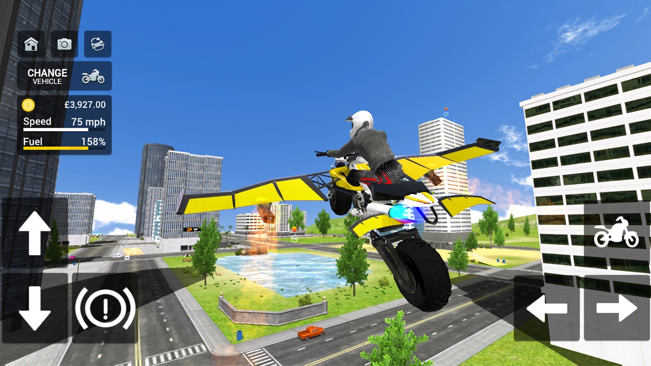 Flying Motorbike Simulator(Large gold coins)