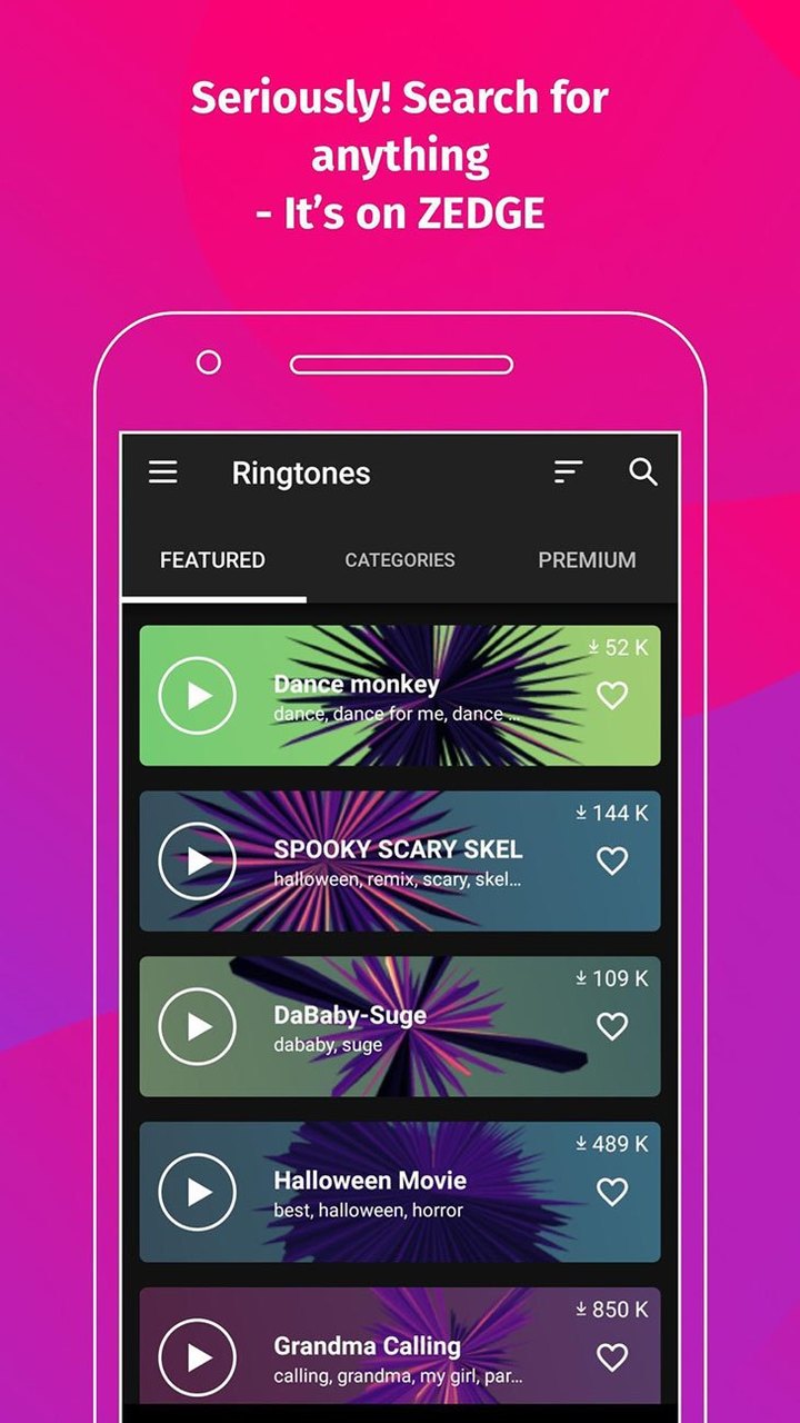 ZEDGE: Ringtones & Wallpapers(Subscription Actived) screenshot image 2_playmod.games