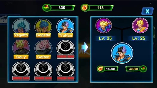 Dragon ball: Z God of warriors(dinero ilimitado) screenshot image 6_playmods.net