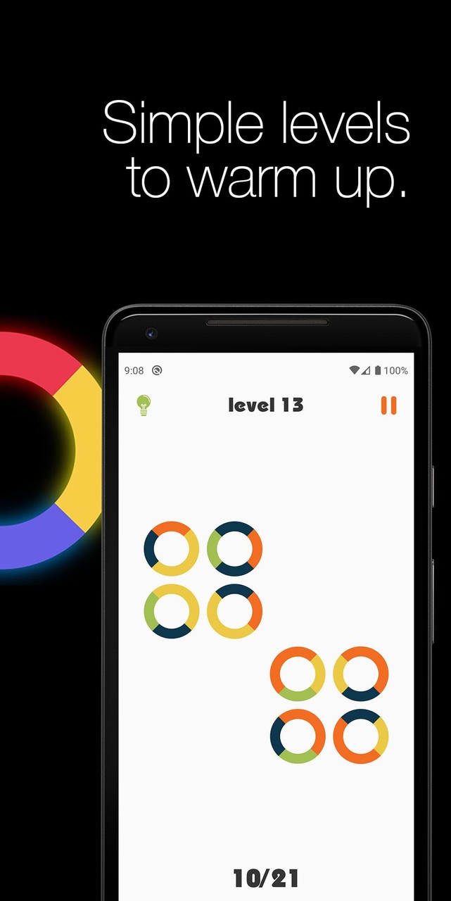 Logic circles. Puzzle game.