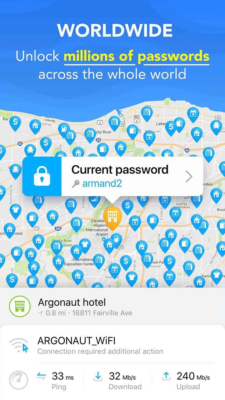 WiFi Passwords, Offline maps & VPN. WiFi Map®(Pro Unlocked) screenshot image 6_playmods.games