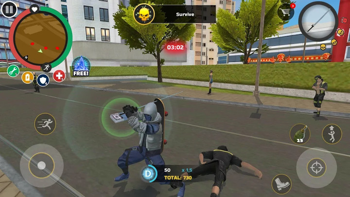 Rope Hero: Mafia City Wars(tiền không giới hạn) screenshot image 1 Ảnh chụp màn hình trò chơi