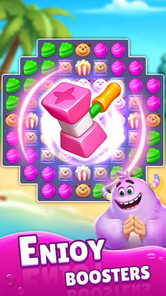 Match 3 Games - Sweet Crunch(Unlimited money) screenshot image 5_modkill.com