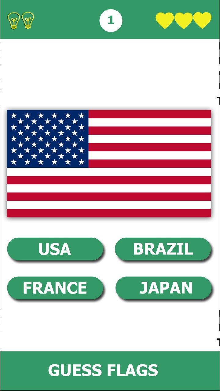 Đố lá cờ : Đoán tên và màu cờ Ảnh chụp màn hình trò chơi