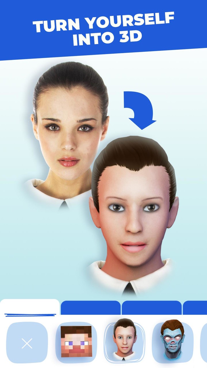 Head morph: photo warp 3D face