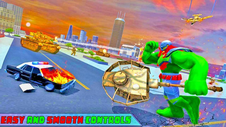 Incredible Green Monster Superhero City Battle Ảnh chụp màn hình trò chơi