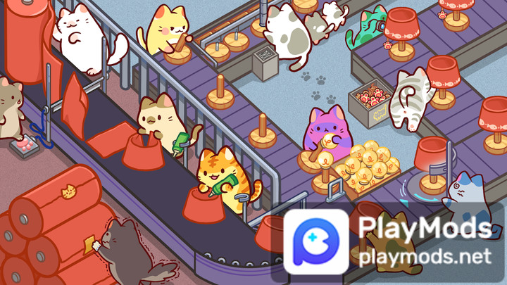 Kitty Cat Tycoon : make cat tree(Coins, dried fish and diamonds increase)_playmod.games