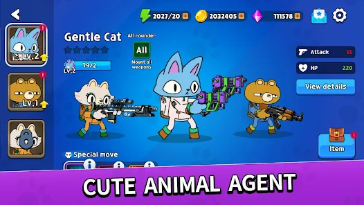 Action Cat: Roguelike Shooting(No Ads) screenshot image 12_playmods.net