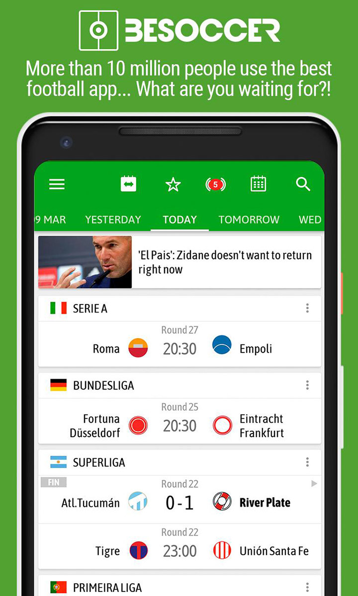 BeSoccer - Soccer Live Score(Подписан) screenshot image 1