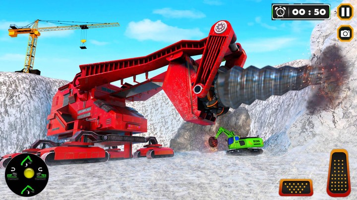 Snow Road Crane Simulator 3D Ảnh chụp màn hình trò chơi