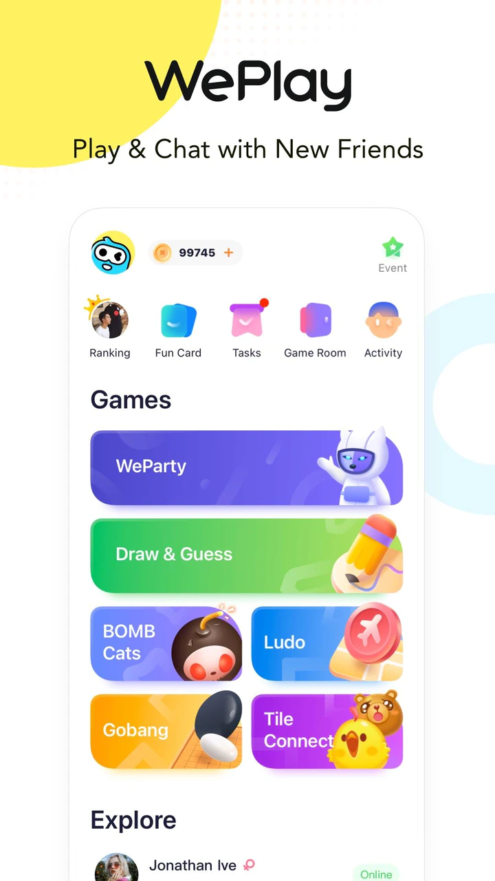 下载安卓版WePlay - 线上桌游吧v3.3.1 应用 下载安卓版WePlay - 线上桌游吧v3.3.1 应用