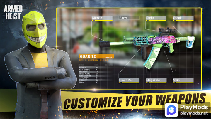 Armed Heist: Shooting games(God mode) screenshot image 3_playmod.games