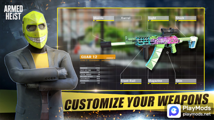 Armed Heist: Shooting games(God mode) screenshot image 3_modkill.com