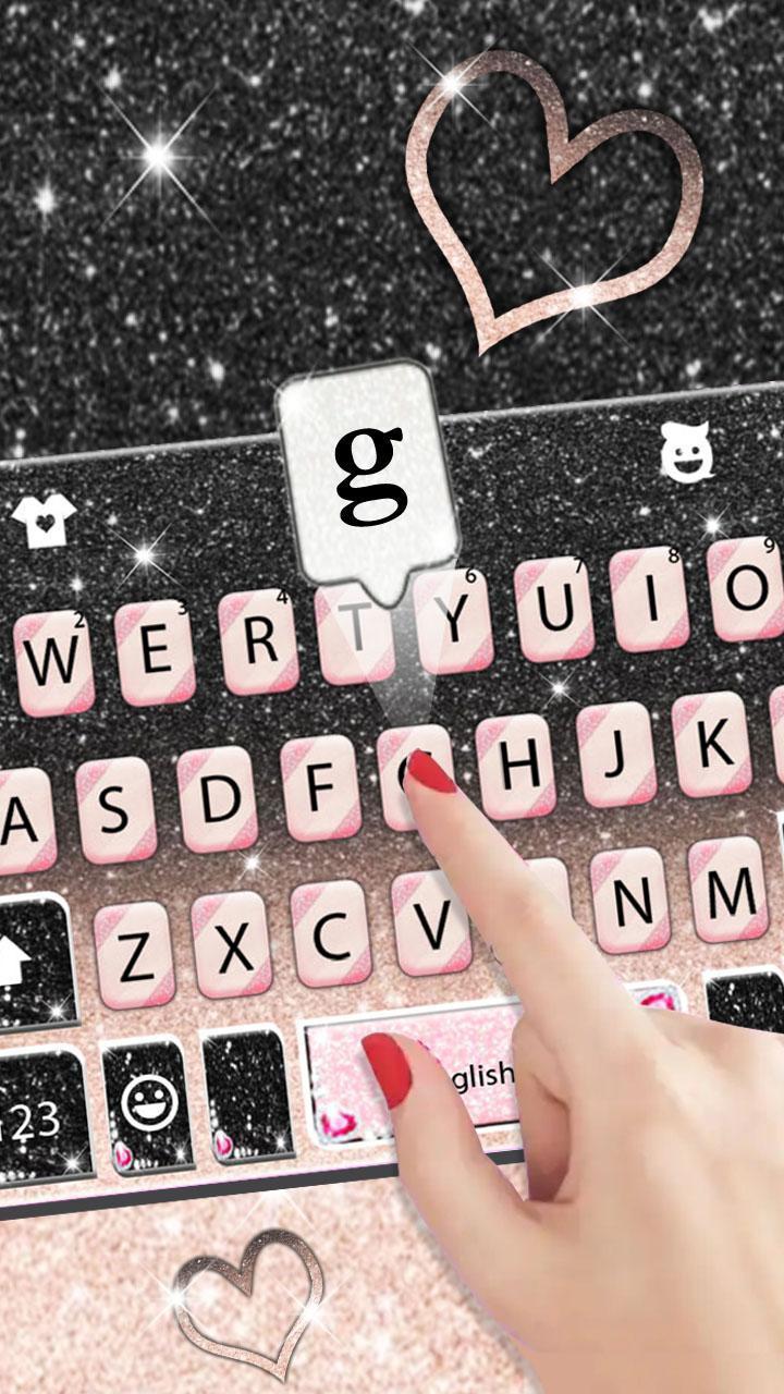 Black Pink Glitter Keyboard Theme