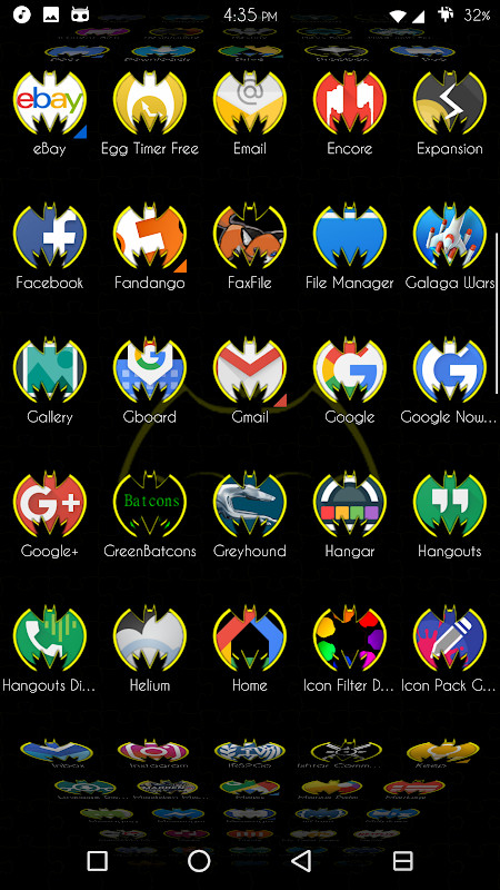Yellow Batcons Icon Skins‏