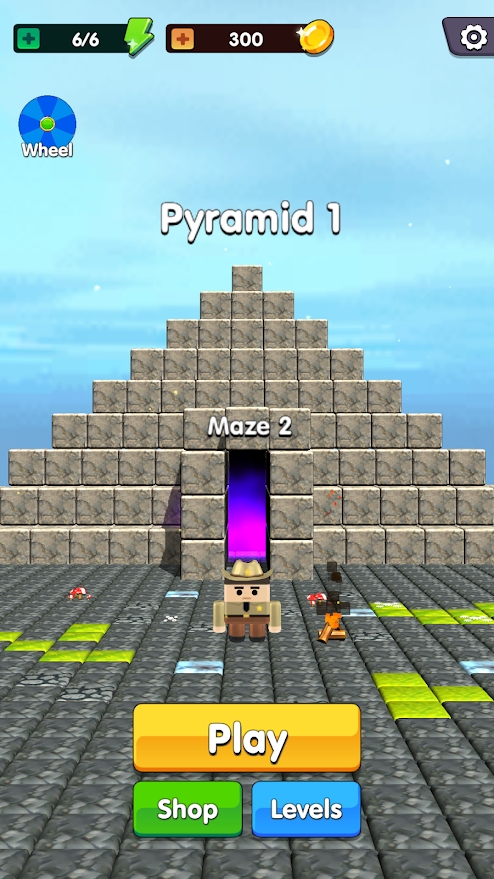 Mummy Maze - Pyramid Run Survival game(Large gold coins)