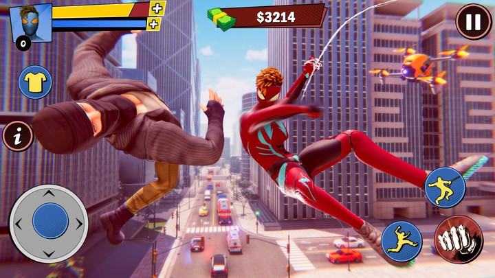 Flying Spider Rope Hero Fight