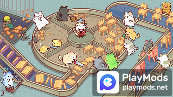 Kitty Cat Tycoon : make cat tree(Coins, dried fish and diamonds increase)_playmod.games