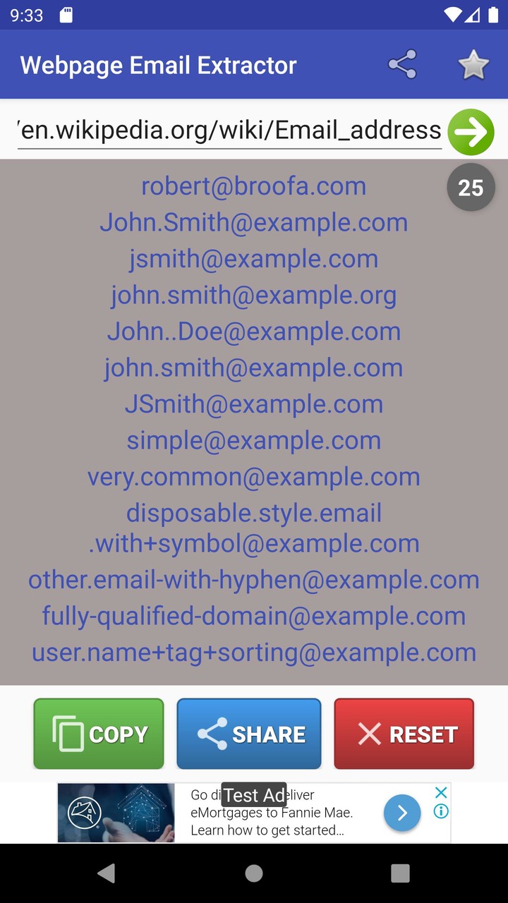 Webpage Email Extractor
