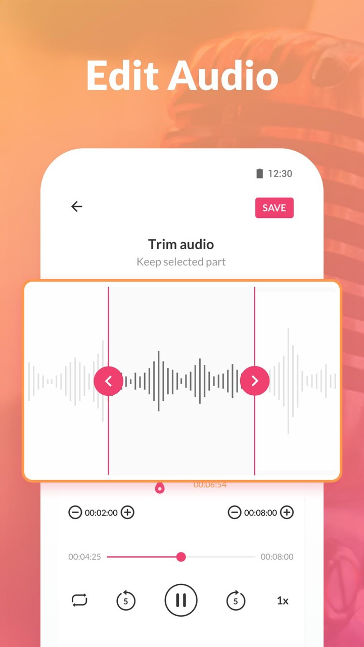Диктофон - аудио приложение(Pro-функции разблокированы) screenshot image 2