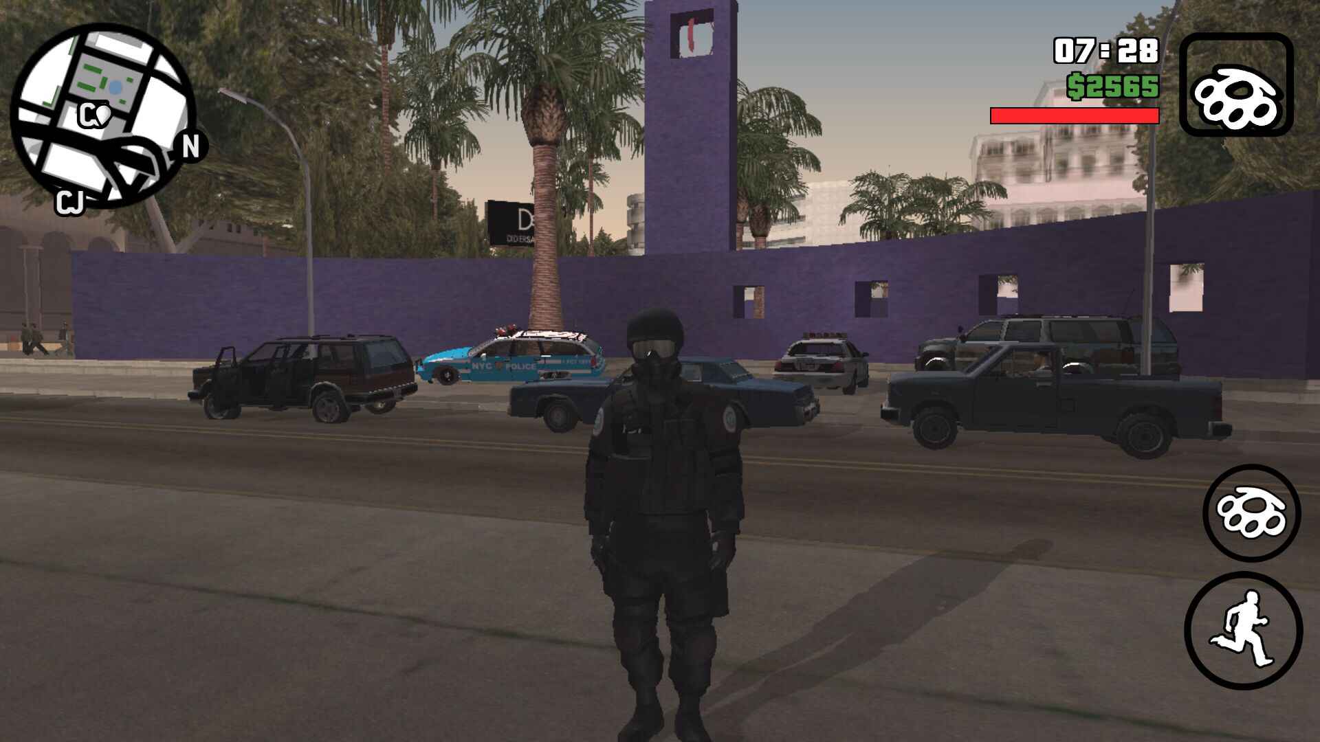 Grand Theft Auto: San Andreas(Mod รถตำรวจ + เมนูโกง) Game screenshot  3