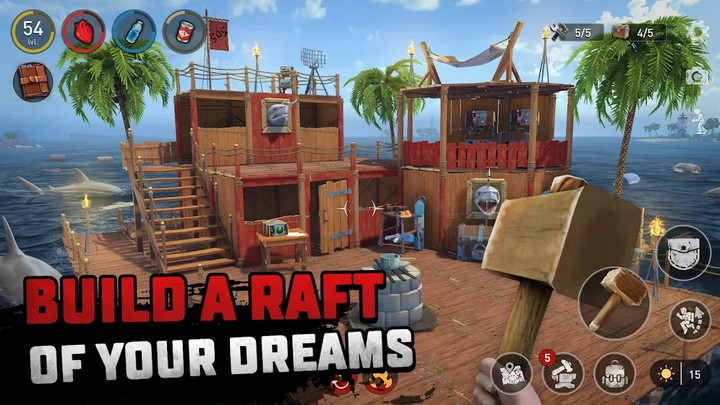 Raft Survival: Ocean Nomad - Simulator(Mod Menu) screenshot image 3_playmod.games