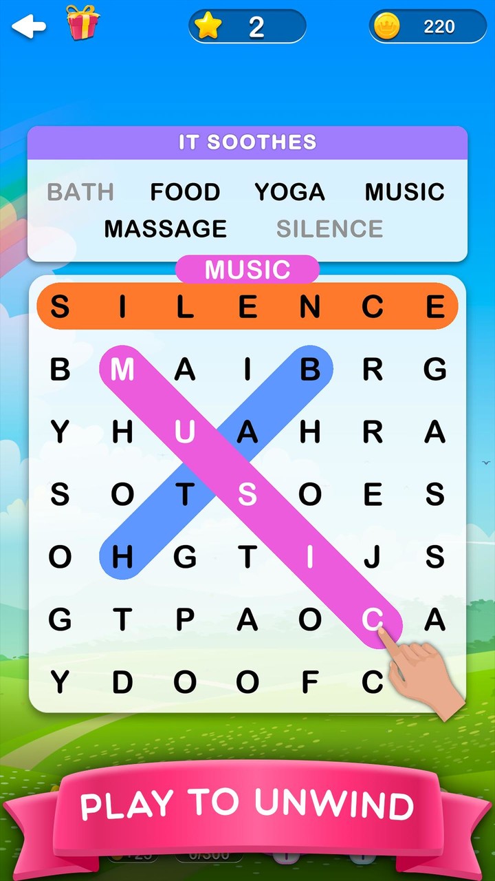 Word Search 2 - Hidden Words Ảnh chụp màn hình trò chơi