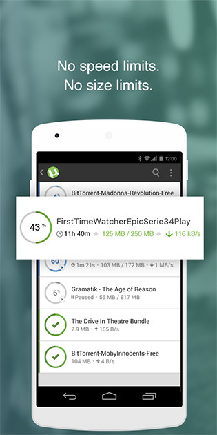 µTorrent® - торрент-загрузчик(разблокирован) screenshot image 2