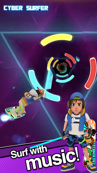 Cyber Surfer: Beat&Skateboard‏(لا اعلانات) screenshot image 5