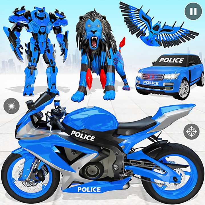 شرطة روبوت النسر لعبة الدراجة