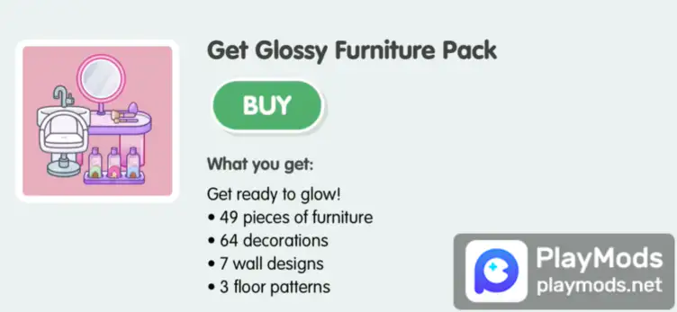 Get ready to glow! 💅, GET GLOSSY FURNITURE PACK TRAILER