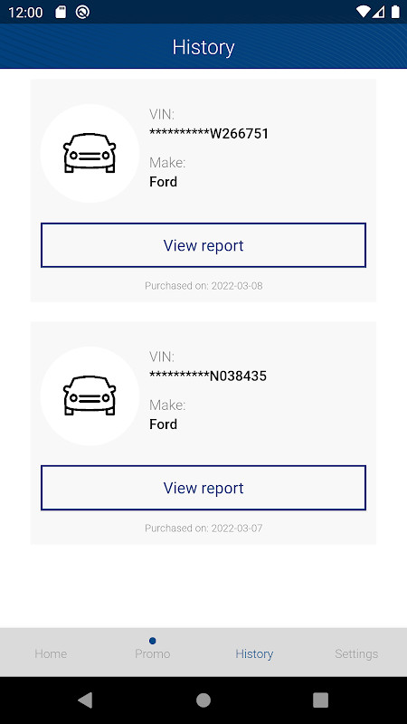 Check Car History for Ford