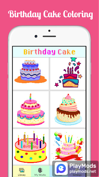 Birthday Cake Coloring Number‏(مكافآت إزالة الإعلانات الخالية من الإعلانات) screenshot image 4