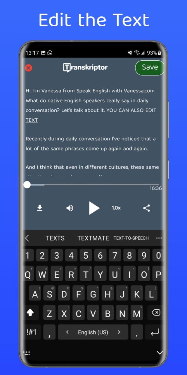 Transcribe Speech to Text