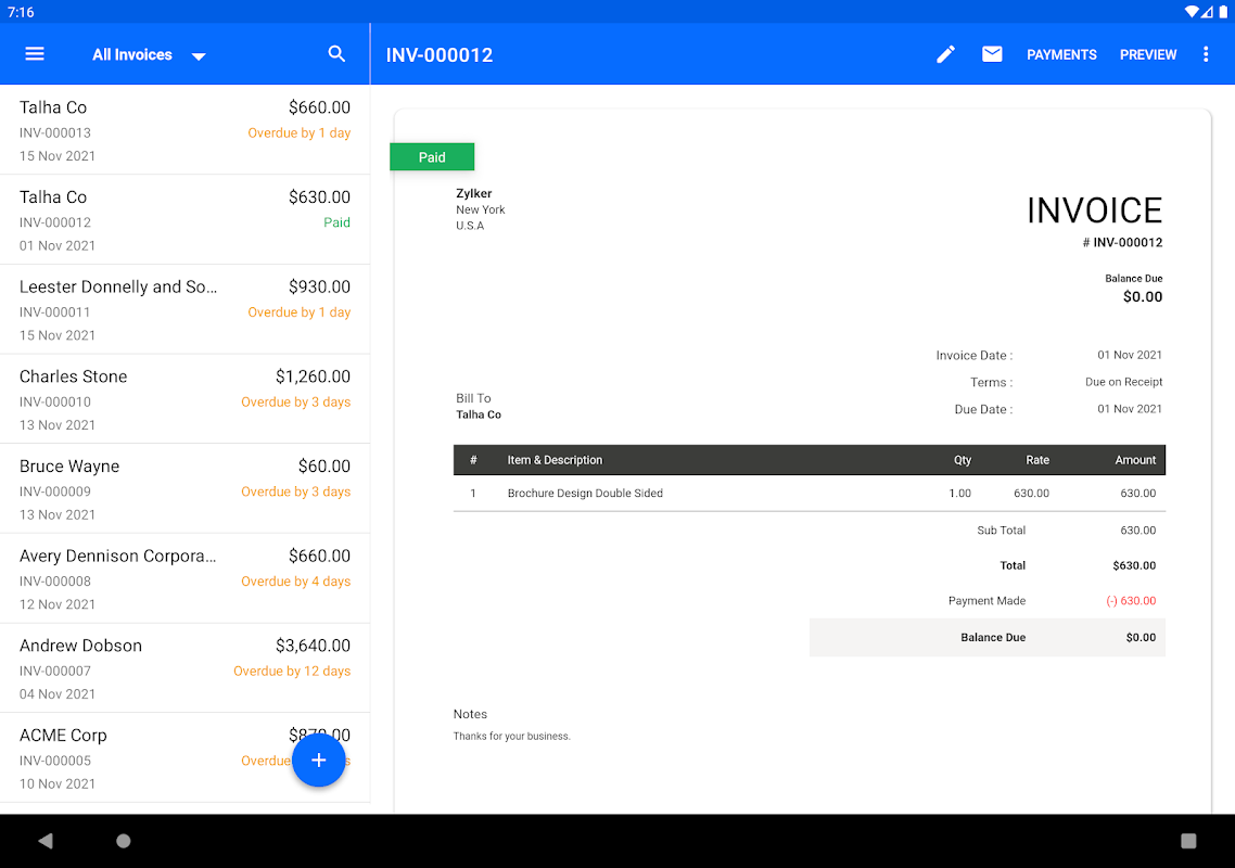 Zoho Invoice - Billing app_playmods.net