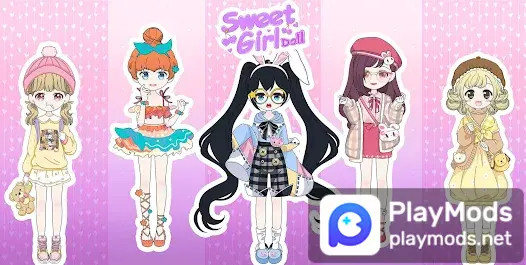 Sweet Girl: Doll Dress Up Game(ملابس غير مقفلة) screenshot image 1