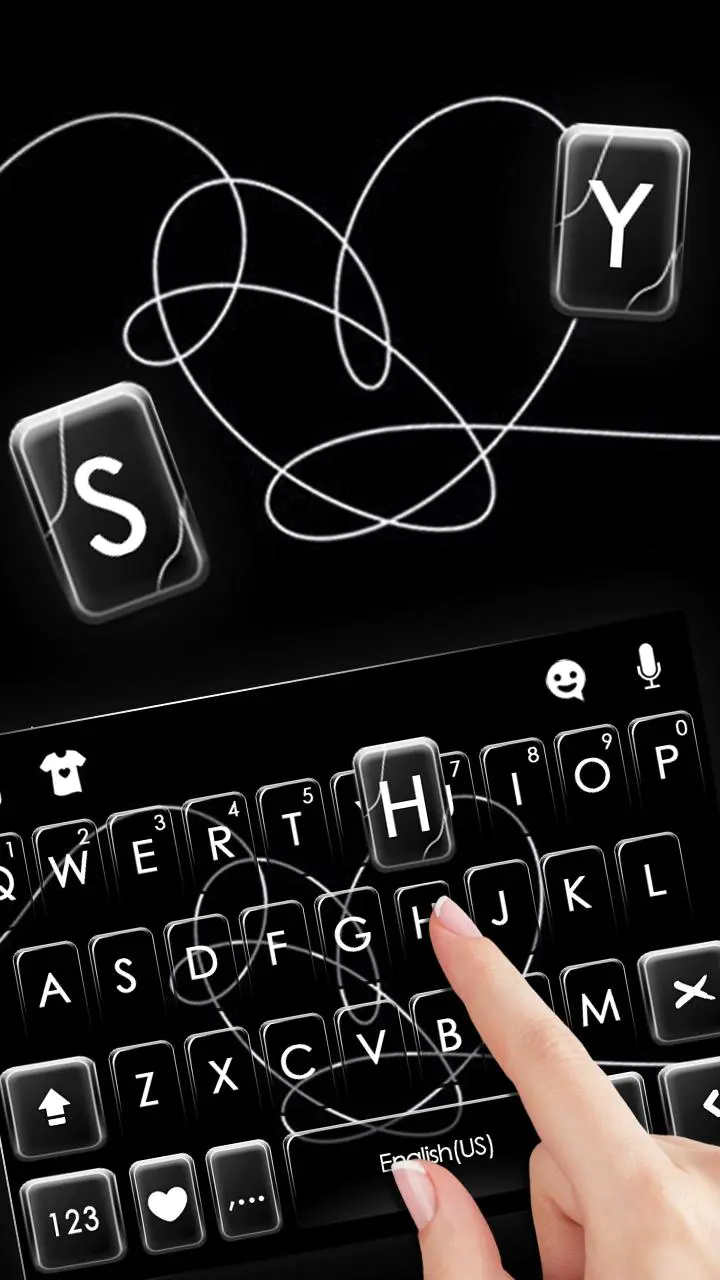 Download Black Sketch Heart Keyboard Background MOD APK  for  Android