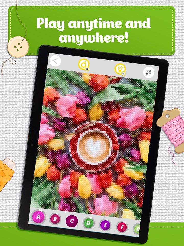 Cross Stitch Coloring Art‏